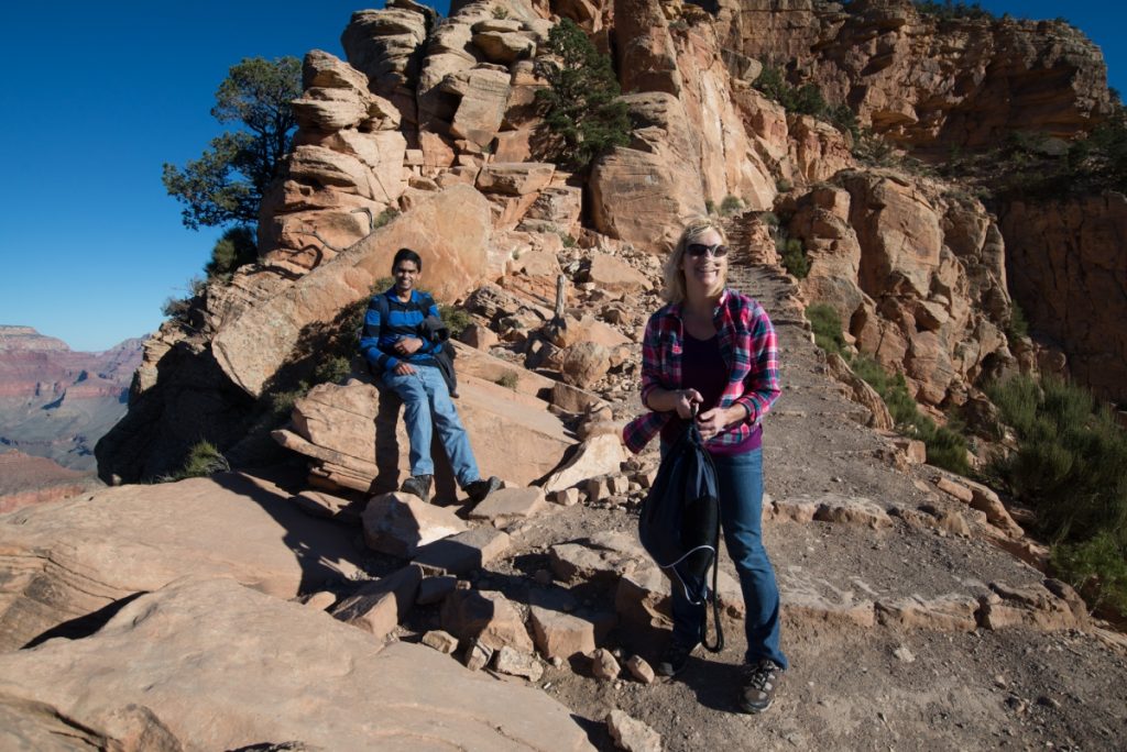 Meeting members in mountains