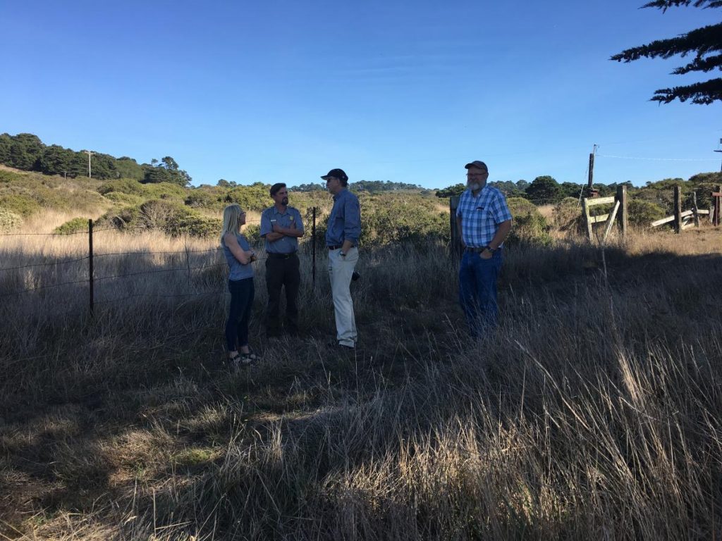 members standing in shade